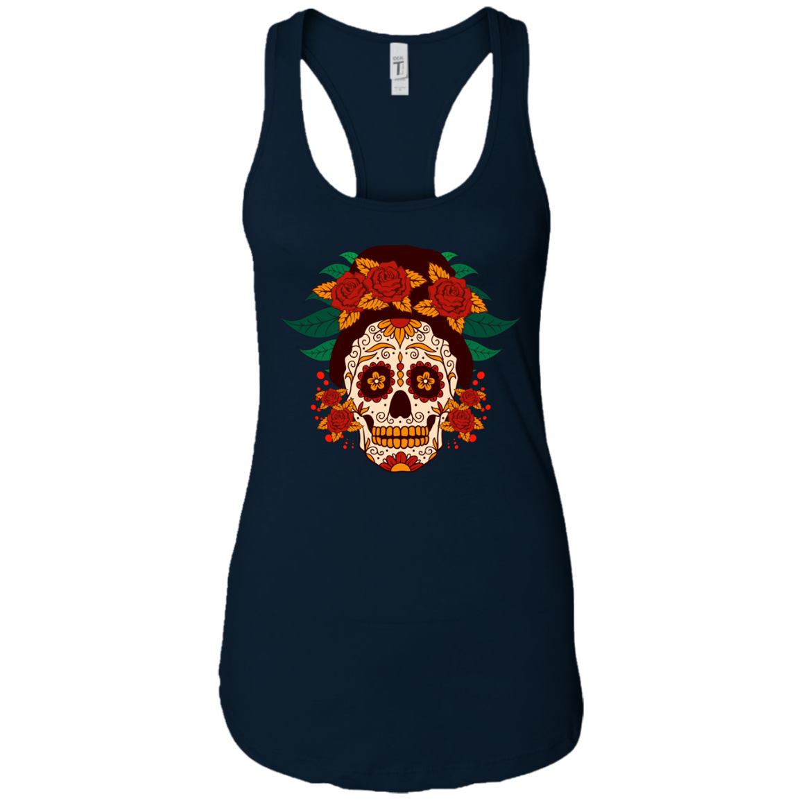 Sugar Skull Roses Tank Top, Cotton/Poly-Jersey - American Legend Rider
