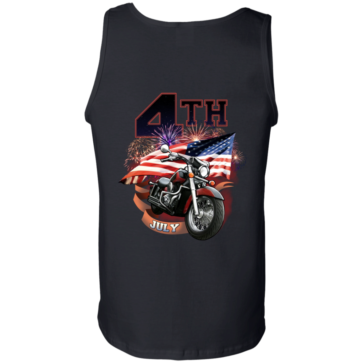 4th of July Tank Top, Cotton, Black - American Legend Rider