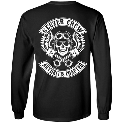 Geezer Crew Arthritis Chapter Long Sleeve T-Shirt, Cotton, Black - American Legend Rider