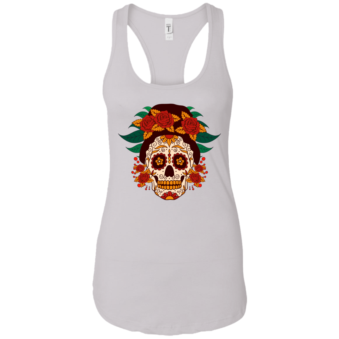 Sugar Skull Roses Tank Top, Cotton/Poly-Jersey - American Legend Rider