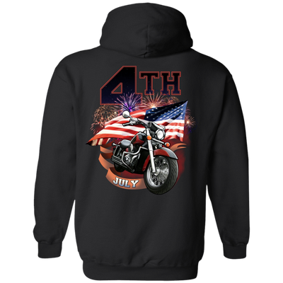 4th of July Hoodie, Cotton/Polyester, Black - American Legend Rider