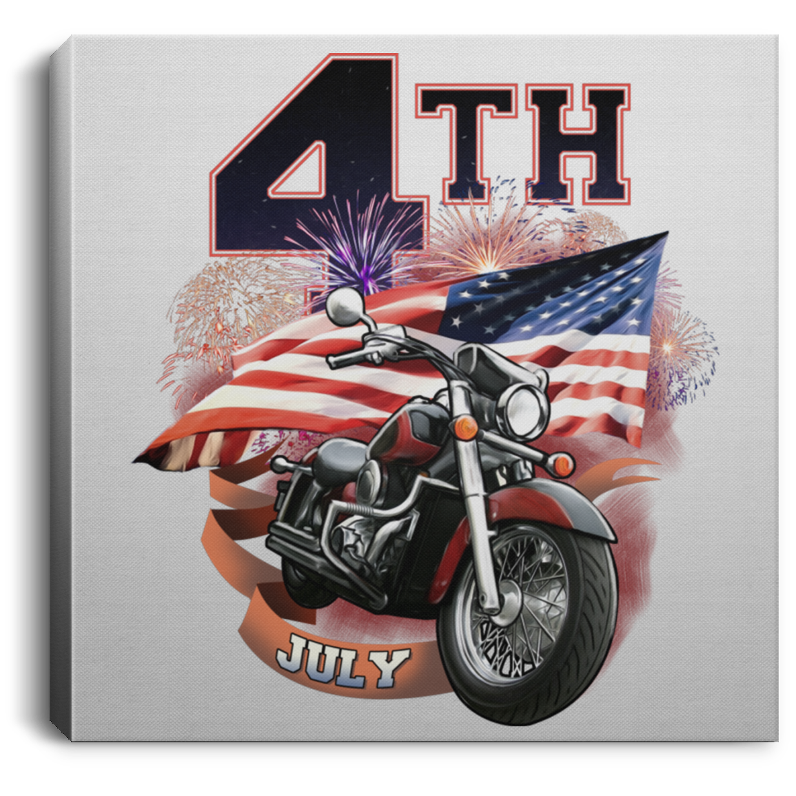 4th of July Square Canvas Frame .75in - American Legend Rider