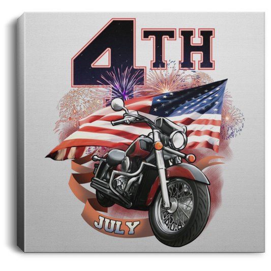 4th of July Square Canvas Frame .75in - American Legend Rider