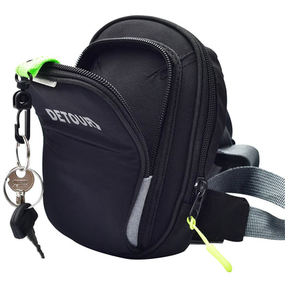 Vance Leather Textile Thigh Bag with Waist Belt