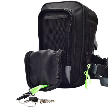Vance Leather Textile Thigh Bag with Waist Belt