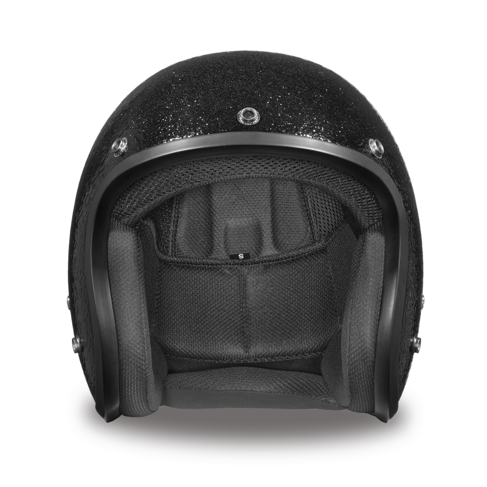 Daytona D.O.T. Cruiser Black Metal Flake Motorcycle Open Face Helmet - American Legend Rider