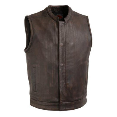 First Manufacturing Top Rocker - Men's Motorcycle Leather Vest, Copper - American Legend Rider
