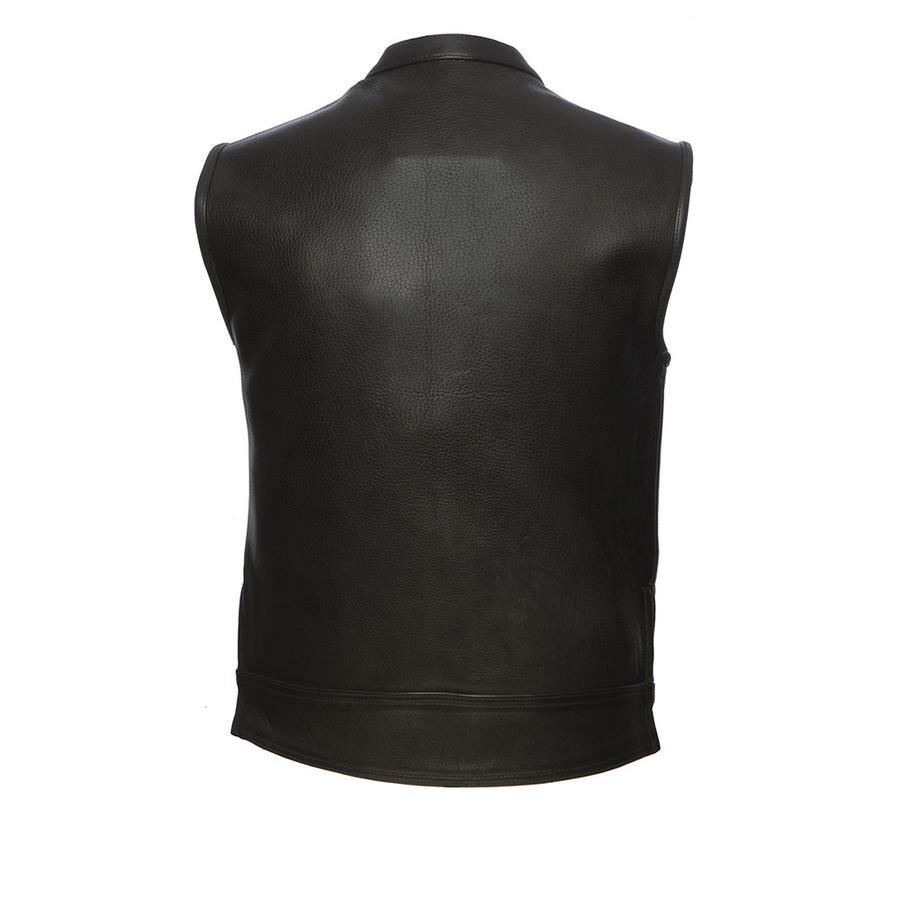 First Manufacturing Rampage Motorcycle Leather Vest, Black | American ...