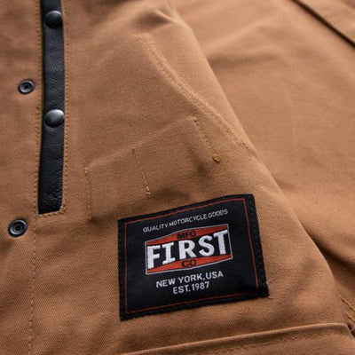 First Manufacturing Hunt Club - Men's Motorcycle Leather & Canvas Vest - American Legend Rider
