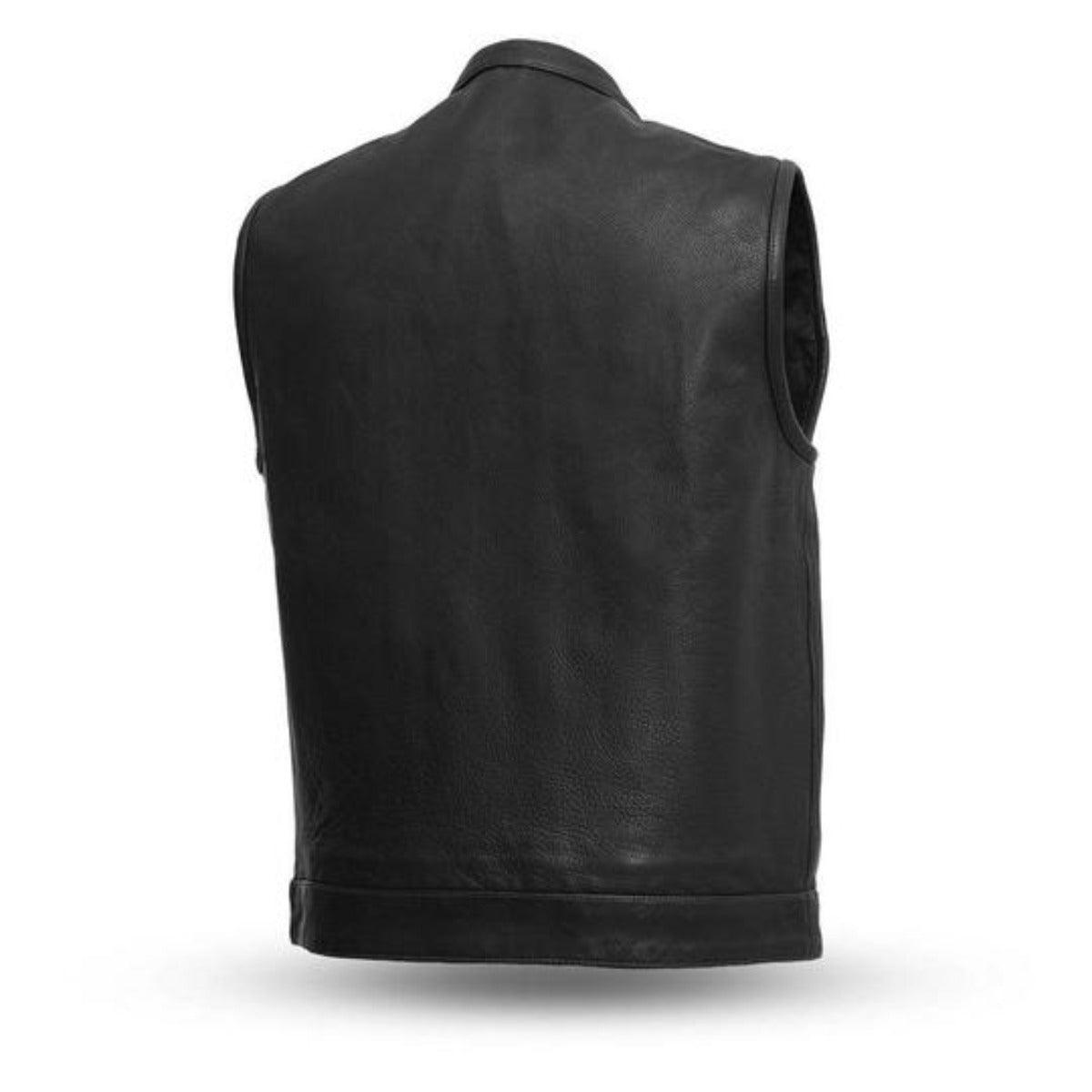 First Manufacturing Born Free - Motorcycle Leather Club Vest w/ Black Stitch - American Legend Rider
