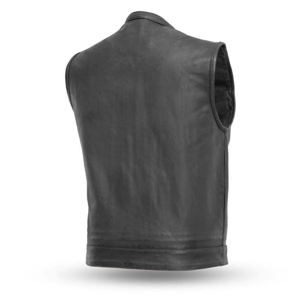 First Manufacturing Sharp Shooter Motorcycle Leather Vest, Black - American Legend Rider