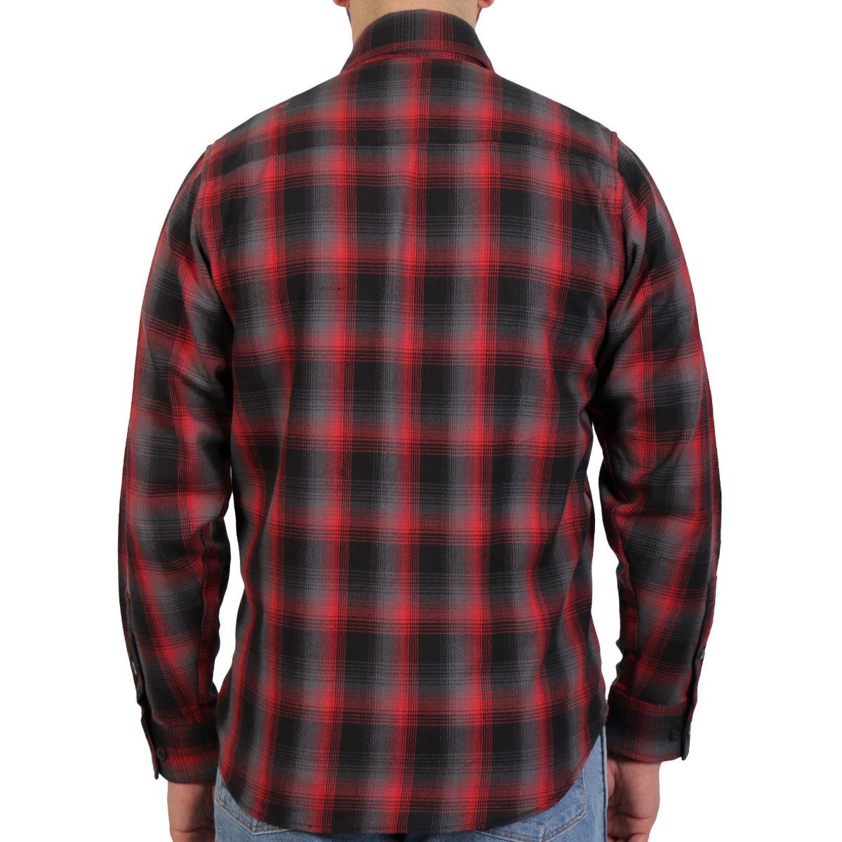 Hot Leathers Men's Red & Gray Long Sleeve Flannel - American Legend Rider
