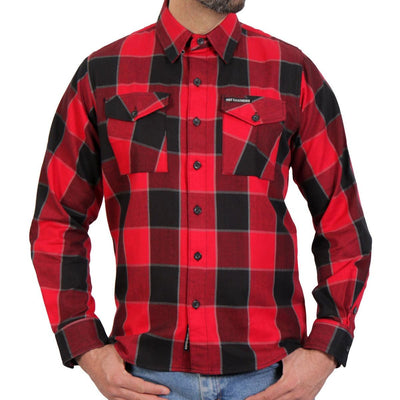 Hot Leathers Men's Red Black & Gray Long Sleeve Flannel - American Legend Rider