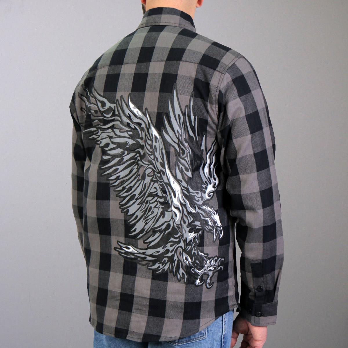 Hot Leathers Men's Flannel Long Sleeve Tribal Eagle - American Legend Rider