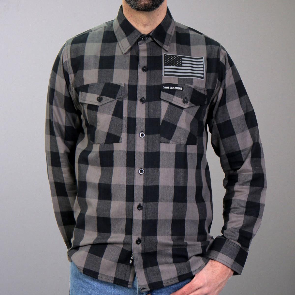 Hot Leathers Men's Flannel Long Sleeve Tribal Eagle - American Legend Rider
