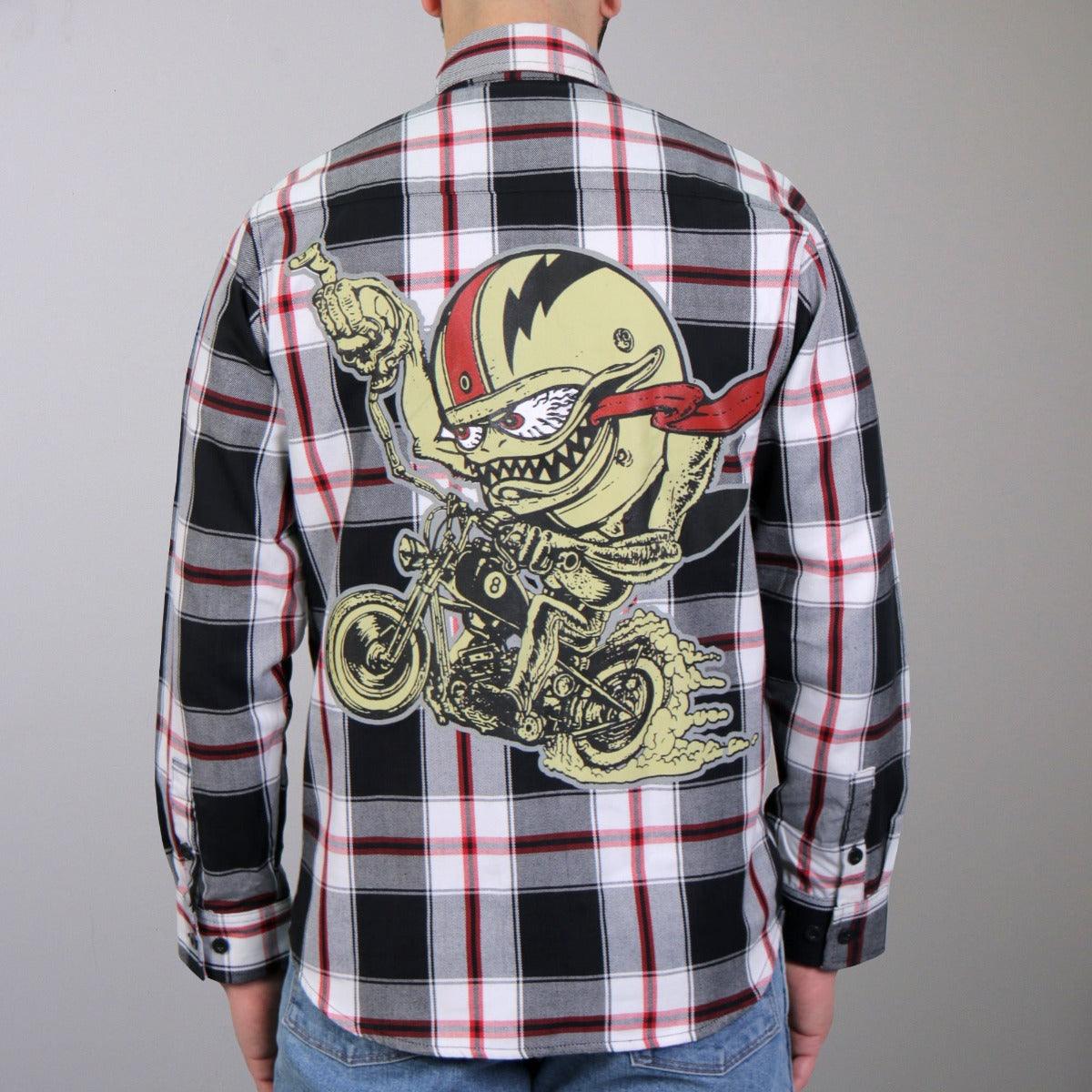 Hot Leathers Men's Flannel Long Sleeve Bobber Monster - American Legend Rider