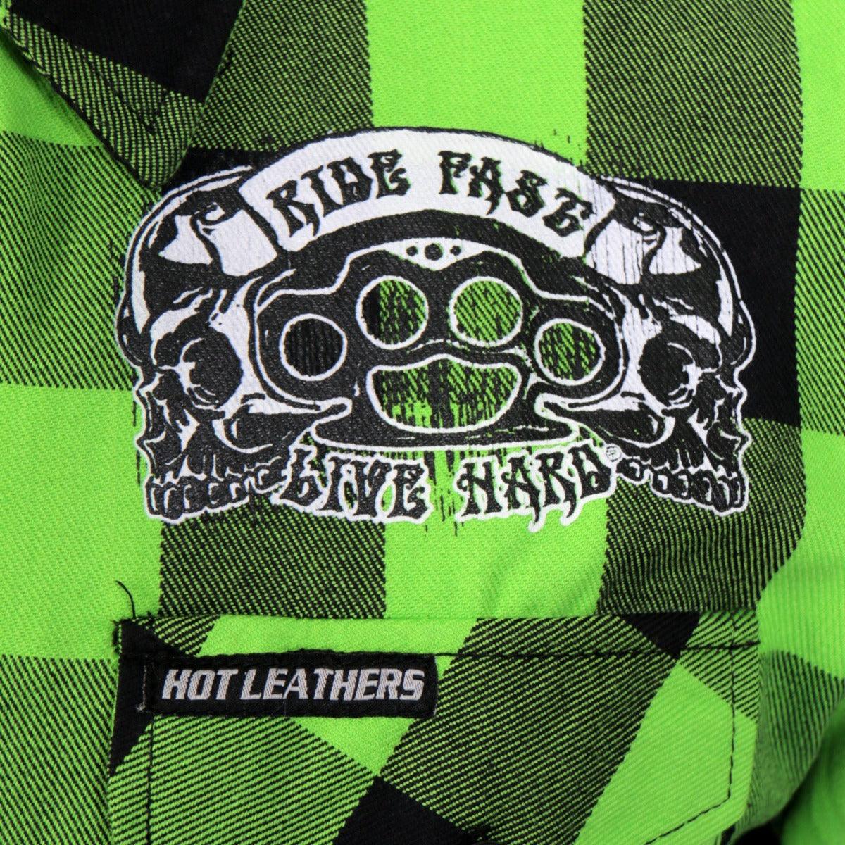 Hot Leathers Men's Flannel Long Sleeve Brass Knuckles - American Legend Rider