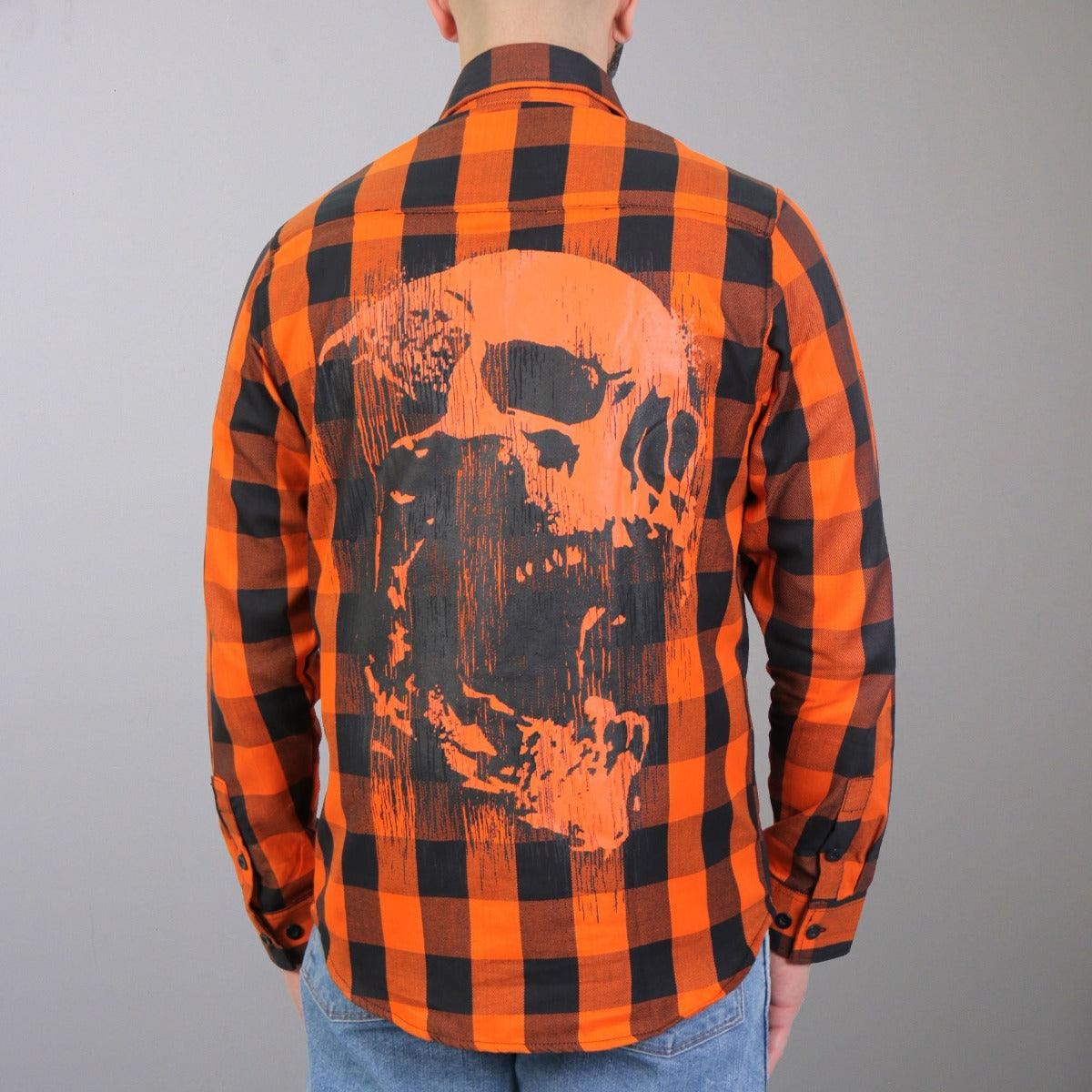 Hot Leathers Men's Flannel Long Sleeve Ancient Skull - American Legend Rider