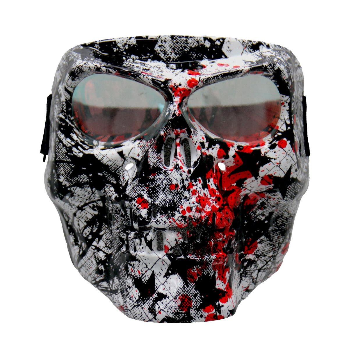 Hot Leathers Star Skull Polypro Face Mask With G-Tech Lenses - American Legend Rider