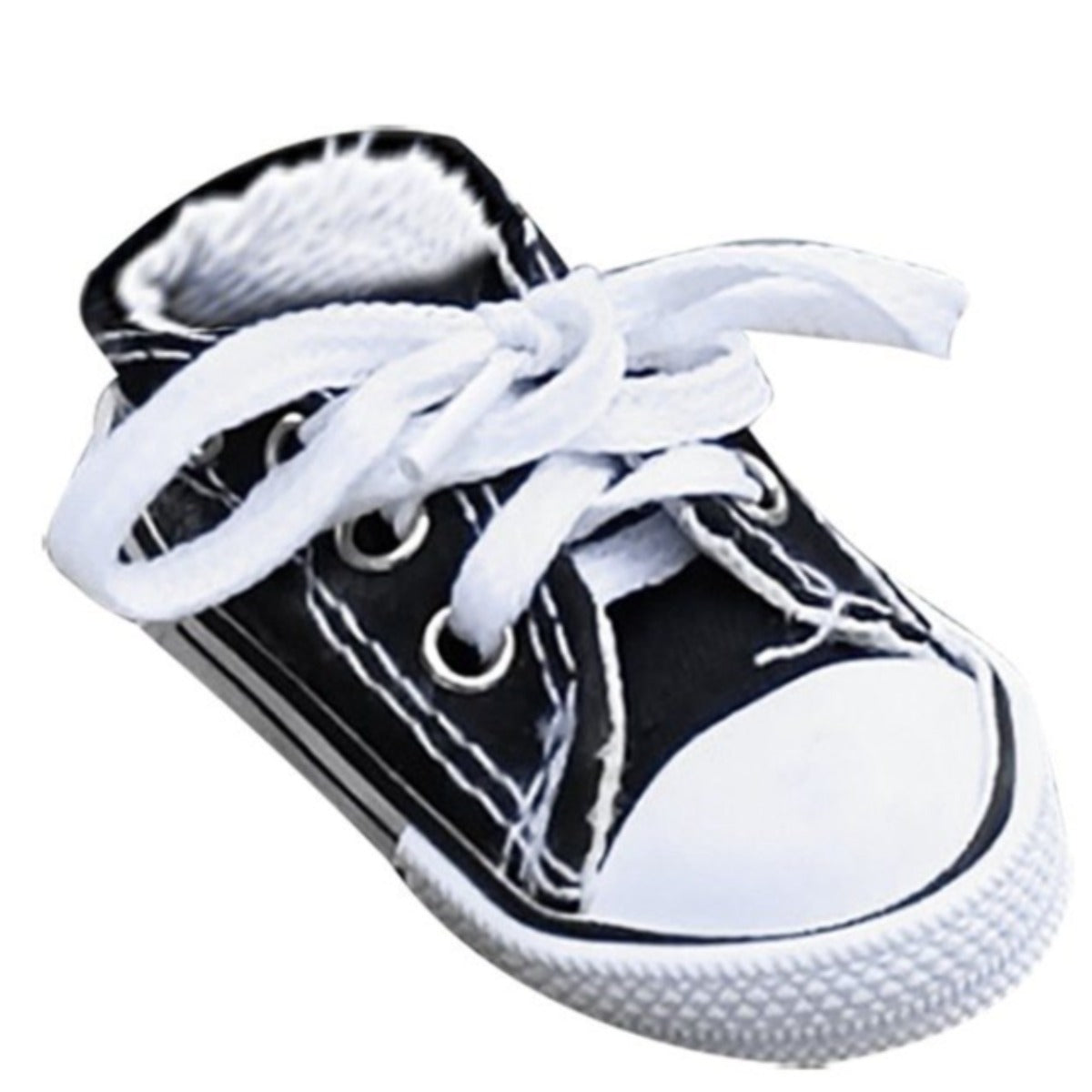 A pair of black and white Motorcycle Foot Support Shoes with shoelaces on a white background.