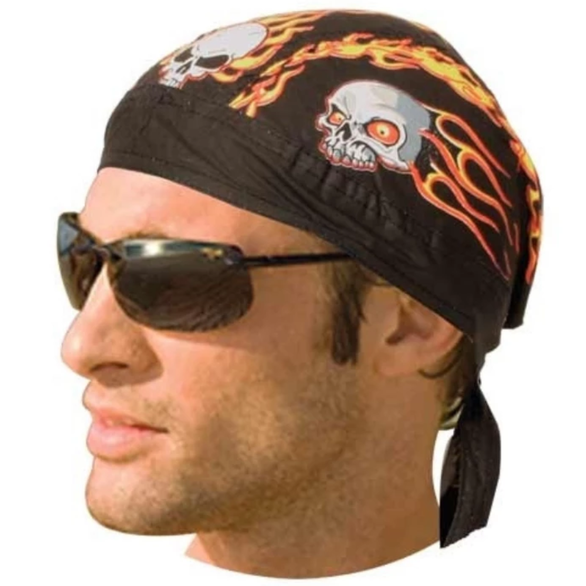 Daniel Smart Flaming Skulls Headwrap - American Legend Rider