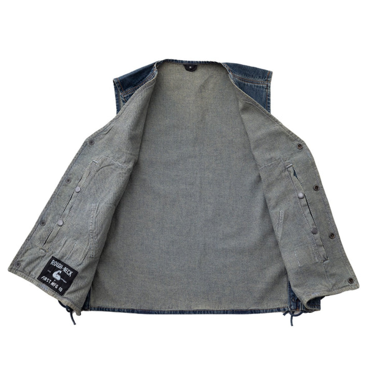 First Manufacturing Gambler's - Men's Motorcycle Denim Vest, Blue