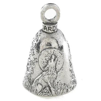 Daniel Smart Guardian Bell® Howling Wolf, Pewter, 1.5 x 1 in - American Legend Rider