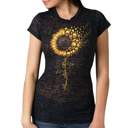 Hot Leathers Ladies Burnout Sunflower T-Shirt