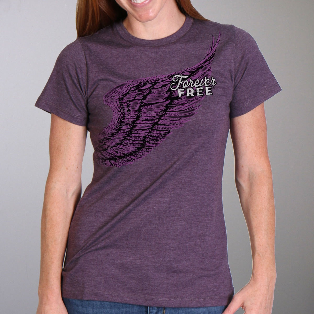 Hot Leathers Women's Full Cut Modern Angel Wings T-Shirt