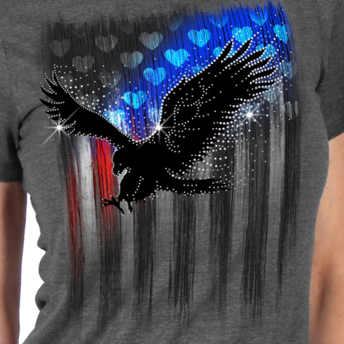 Hot Leathers Ladies Bling Eagle T-Shirt