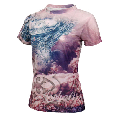 Hot Leathers Ladies Short Sleeve Angel Wings Sublimation T-Shirt