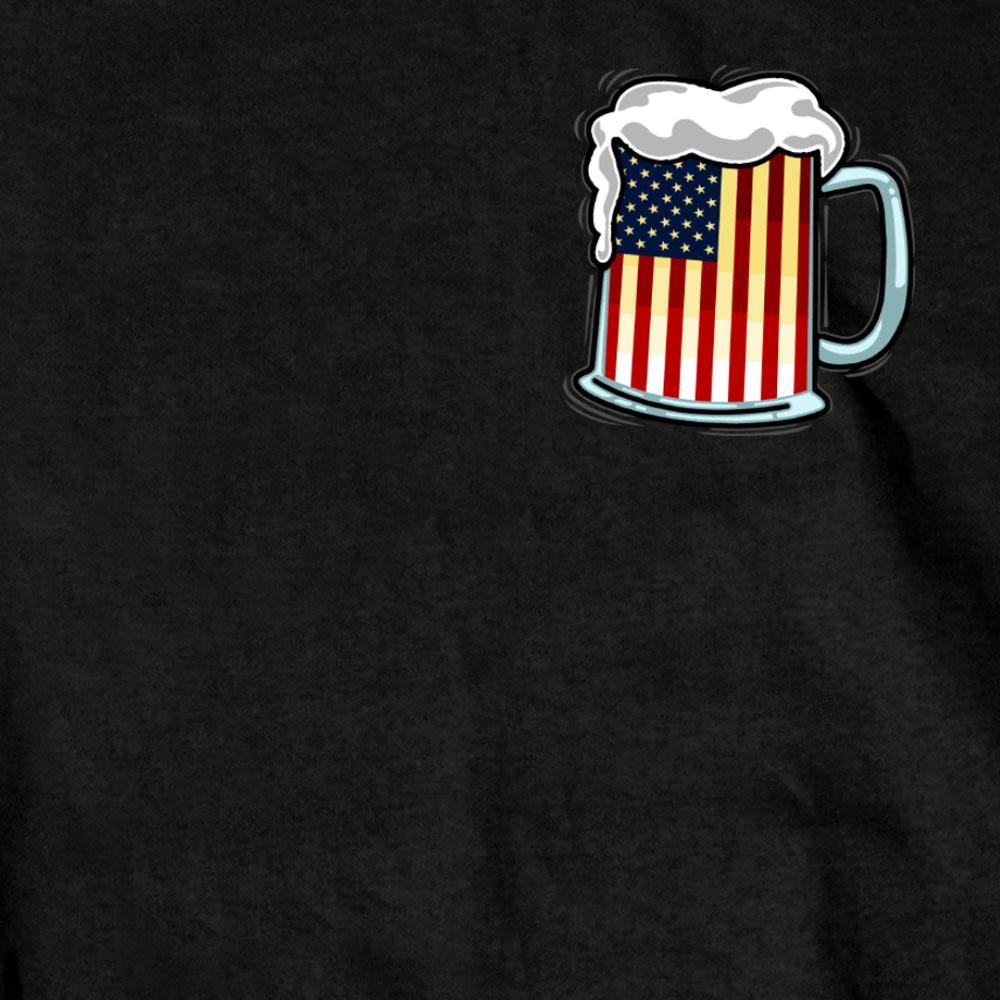 Hot Leathers Men's Beer Mug Flag T-Shirt, Black - American Legend Rider