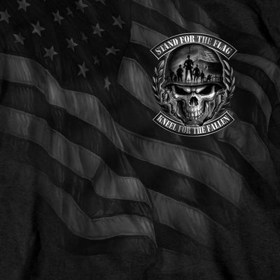 Hot Leathers Men's Stand For The Flag Skull T-Shirt, Black - American Legend Rider