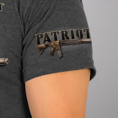 Hot Leathers Men's Patriot Eagle Gun T-Shirt, Heather Charcoal - American Legend Rider