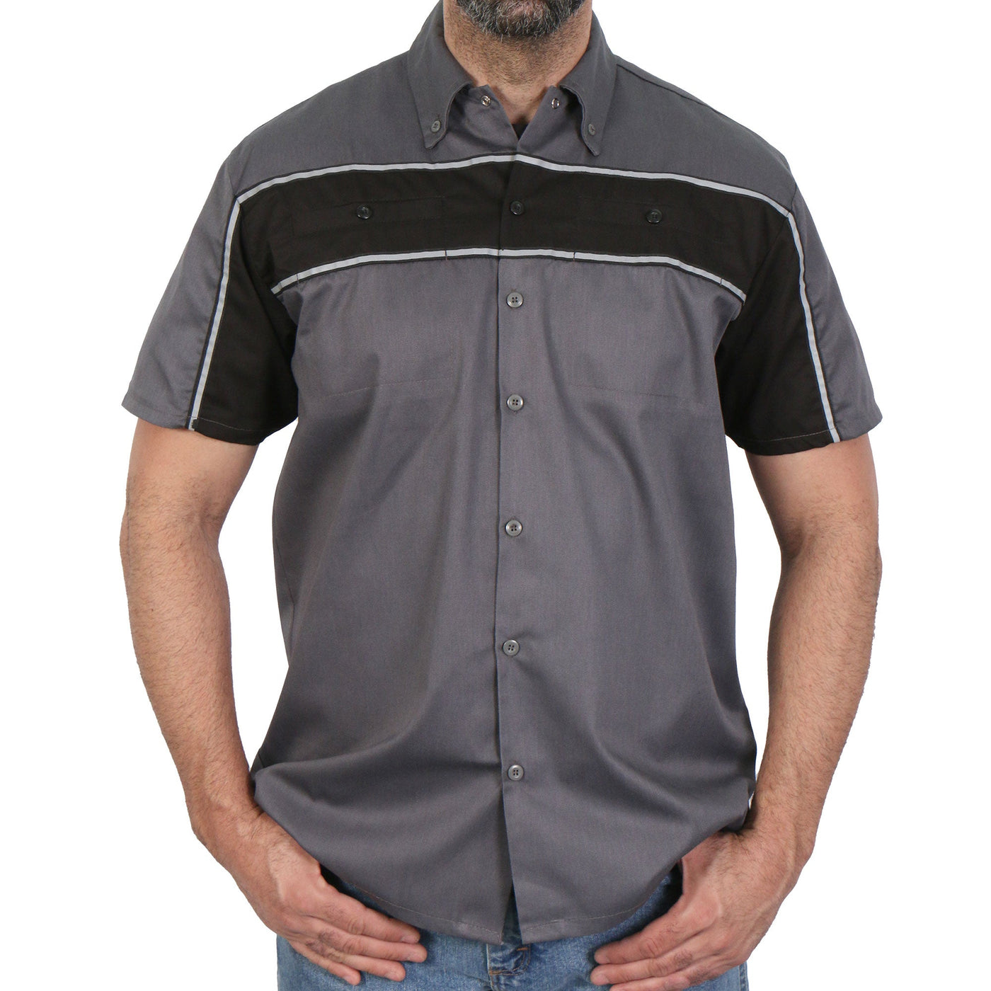 Hot Leathers 2-Tone Stripe Shirt GMM1005