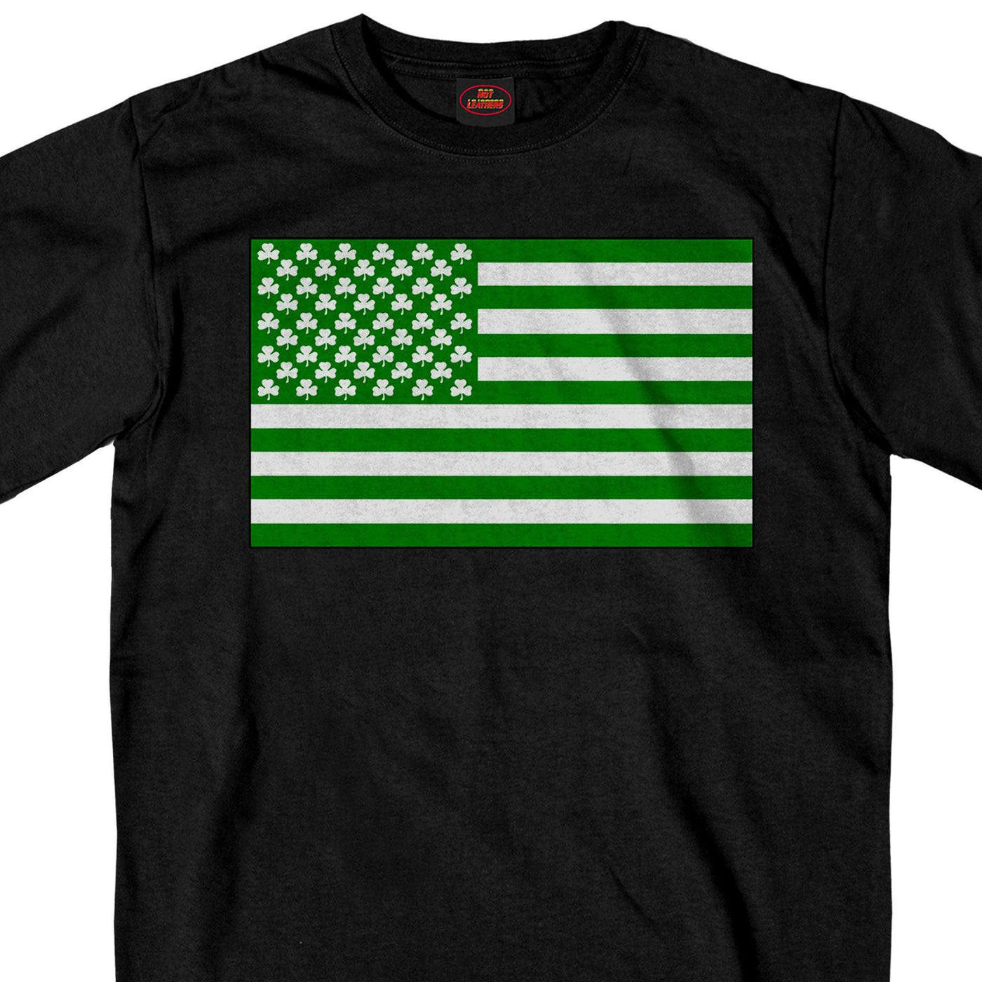 Hot Leathers Men's Shamrock Flag T-Shirt, Black - American Legend Rider
