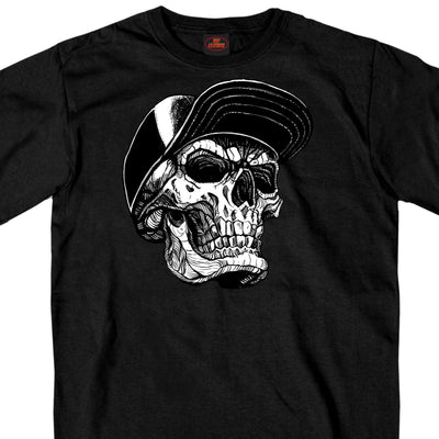 Hot Leathers Men's Snapback Skull T-Shirt, Black - American Legend Rider