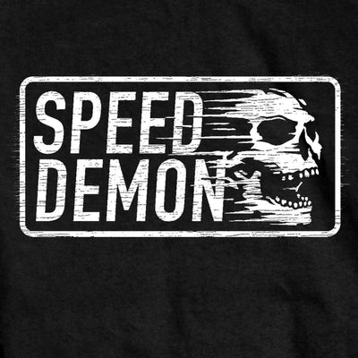 Hot Leathers Men's Short Sleeve Speed Demon Skull T-Shirt, Black - American Legend Rider