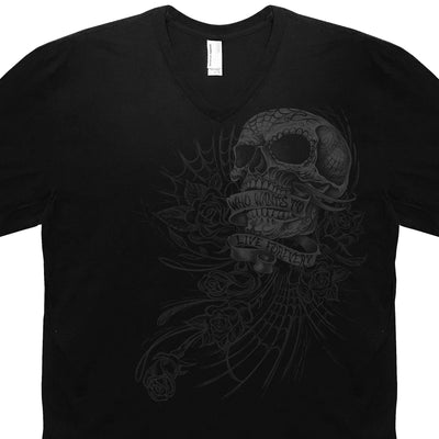 Hot Leathers Men's Sweet Demise V-Neck T-Shirt, Black - American Legend Rider