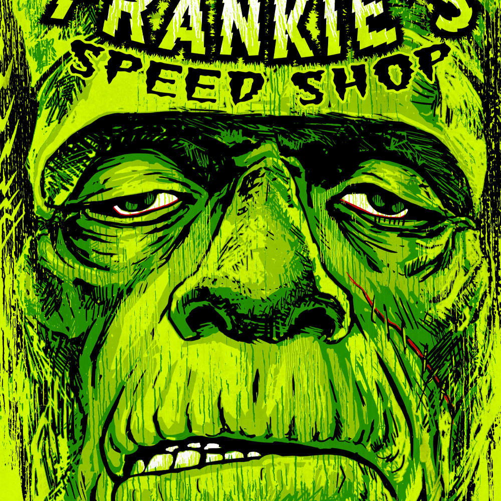 Hot Leathers Frankie's Speed Shop Jumbo Print Shirt