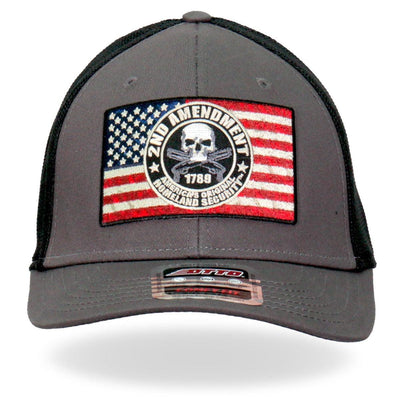 Hot Leathers Trucker Hat 2Nd Amendment Flag - American Legend Rider