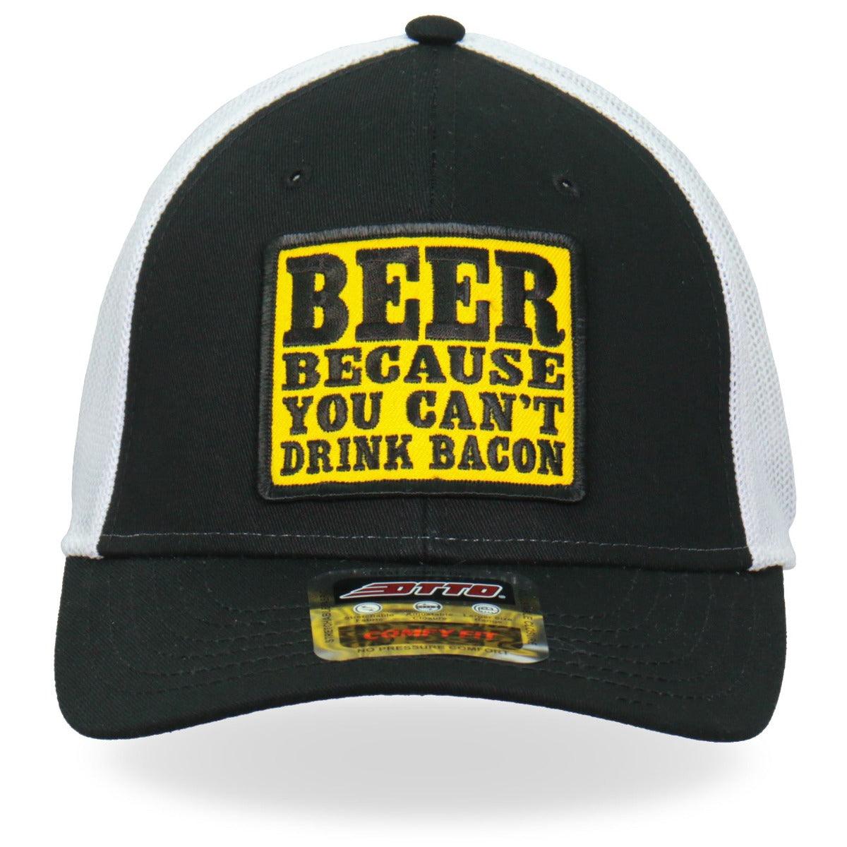 Hot Leathers Trucker Hat Can'T Drink Bacon - American Legend Rider