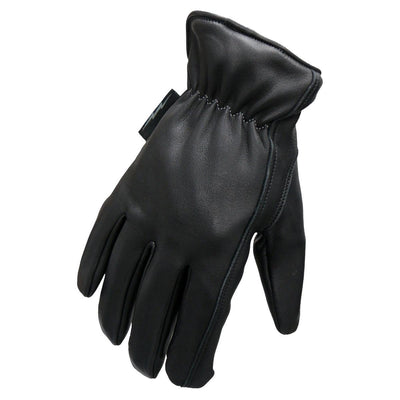 Hot Leathers Glove Deerskin Grey/Black Flannel Lined - American Legend Rider