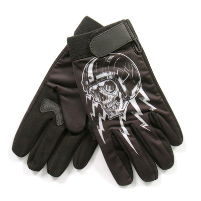Hot Leathers Glove Sublimated 3/4 Skull - American Legend Rider