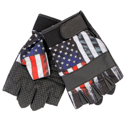 Hot Leathers Glove Sublimated Leather Heartbeat Flag - American Legend Rider