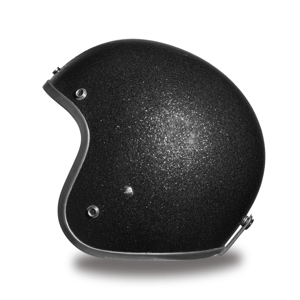 Daytona D.O.T. Cruiser Black Metal Flake Motorcycle Open Face Helmet - American Legend Rider