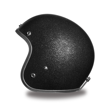 Daytona D.O.T. Cruiser Black Metal Flake Motorcycle Open Face Helmet - American Legend Rider