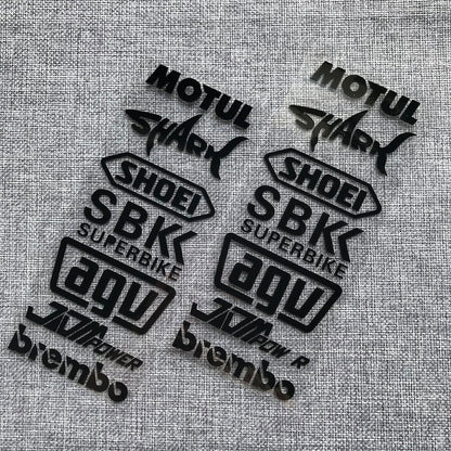 Motorcycle Helmet Rainbow Sticker Set