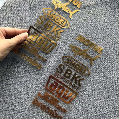Motorcycle Helmet Rainbow Sticker Set
