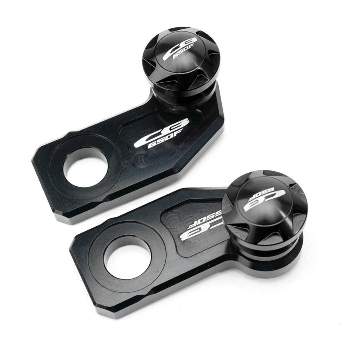 Motorcycle Chain Adjustment Block Frame Swingarm Spools Sliders for Honda CB/CBR 650R/F - Black